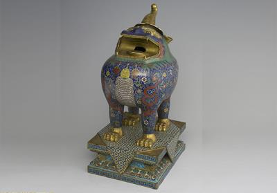 图片[2]-Horned beast in cloisonne enamels, Qing dynasty, 17th–18th century-China Archive